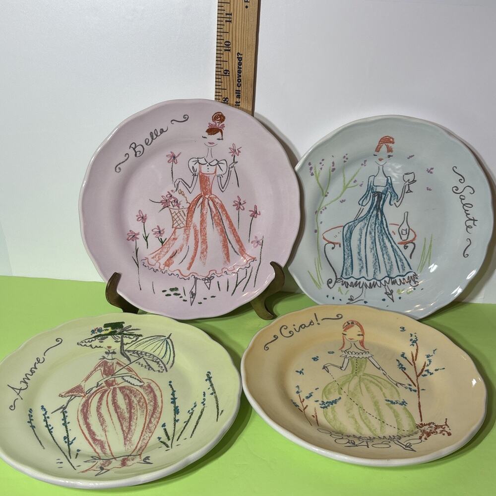 Vintage Y2K Anthropologie Plate Set of 4